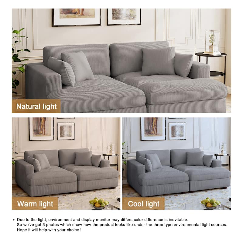 Modern Corduroy Modular Sectional Sofa Chaise Couch Bed