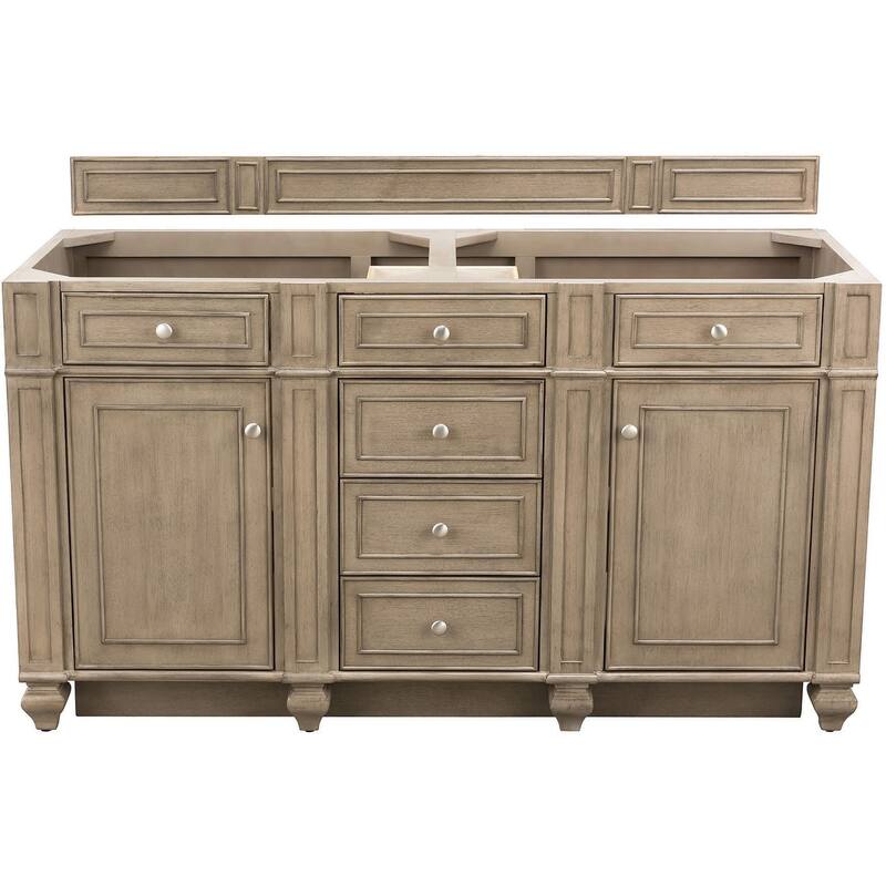 James Martin Vanities 157-V60D-M Bristol 60" Free Standing Double - Whitewashed Walnut