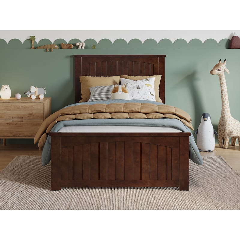 Naples Solid Wood Low Profile Platform Bed with Matching Footboard