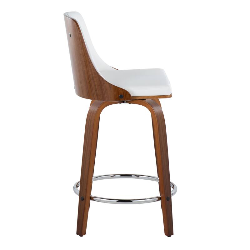 Carson Carrington Oscar 24" Fixed-Height Counter Stool with Bent Wood Legs (Set of 2)