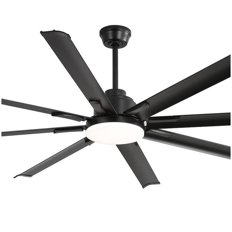 52/66/72/84 Inch Smart Ceiling Fan with Light ,Wall Switch, APP Control,Dimmable LED,8 Blades - 72 Inch Diameter - Black