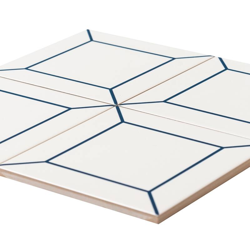 The Tile Life Frame 6x6 Blue Ceramic Wall Tile