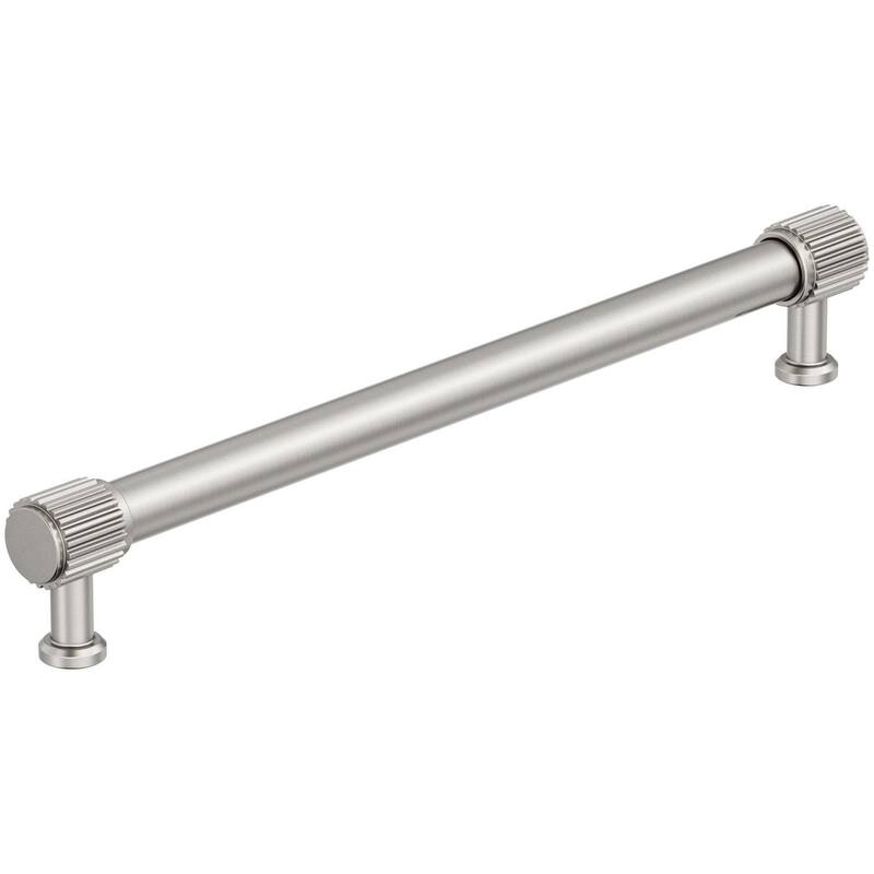 Amerock BP37807 Farewind 8-13/16" Center to Center Fluted Bar Cabinet - Satin Nickel