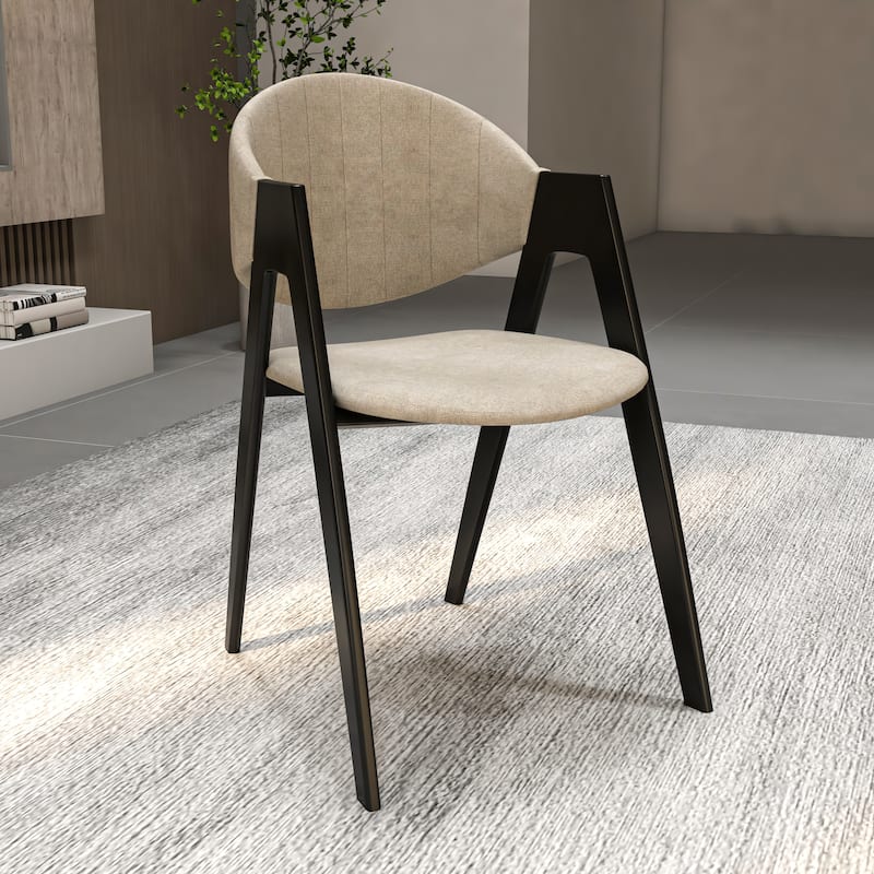 Savor Modern Minimalist PU Leather Upholstered Dining Chair with Thick Cushion and Iron Frame for Home & Kitchen
