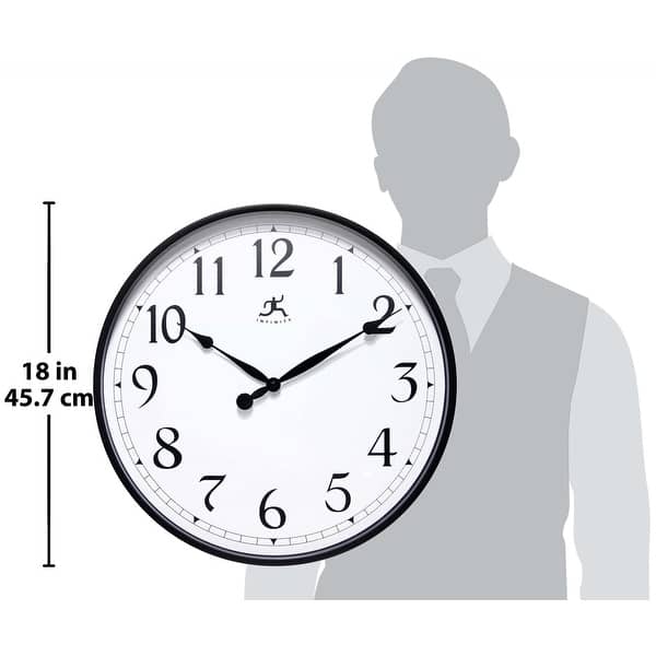 Black Office Clock Large Easy to Ready 18 inch Simple Wall Clock - 18 x ...