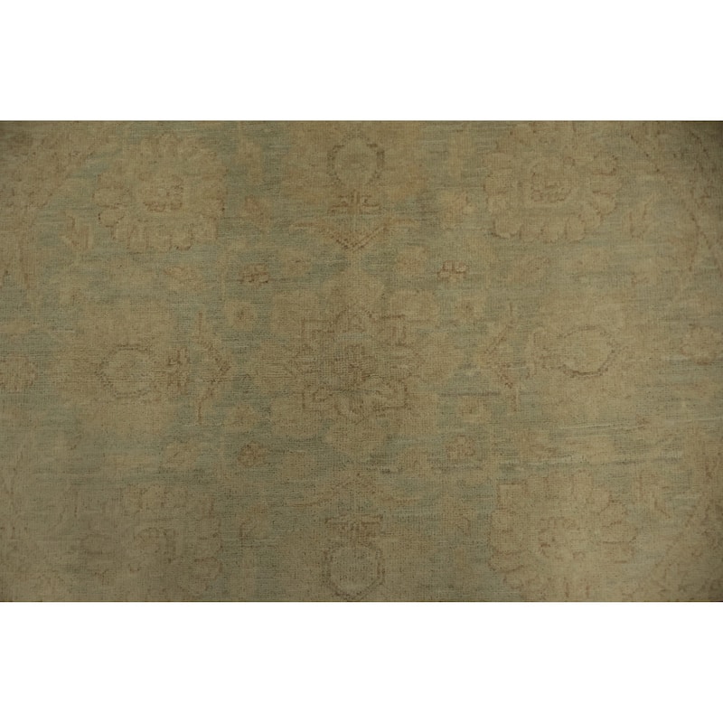 Hand Knotted Oriental 100% Wool Carpet Traditional Floral Green Peshawar Area Rug - 4' 10'' X 4' 11''