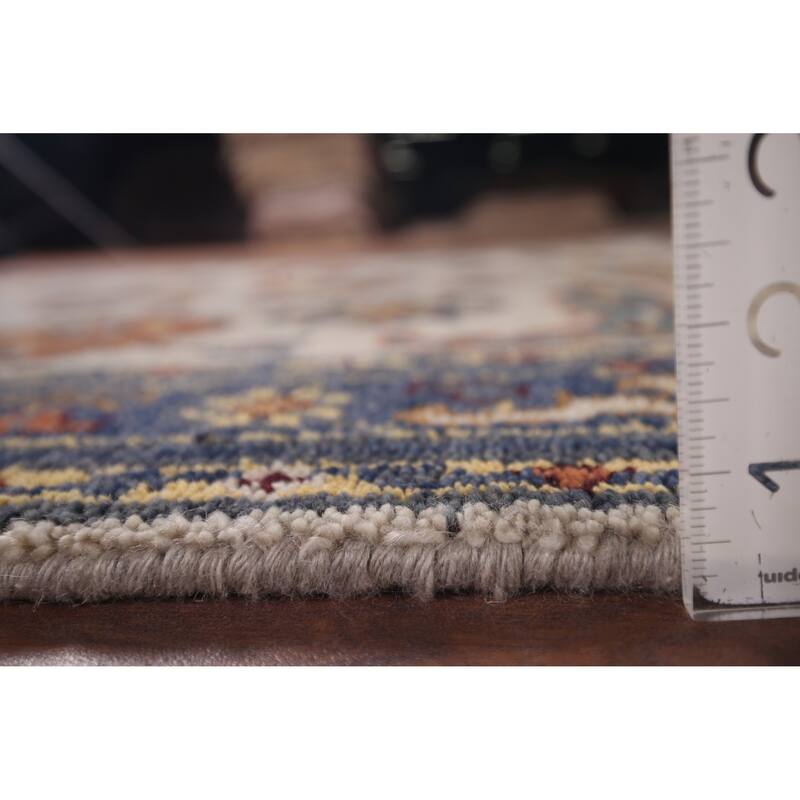 Oushak Indian Area Rug Handmade Floral Beige Wool Carpet - 4'1"x 5'11"