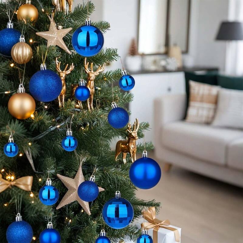 34 Pieces Shatterproof Christmas Ornaments Set Christmas Decorations 1.57 Inch Christmas Balls - N/A