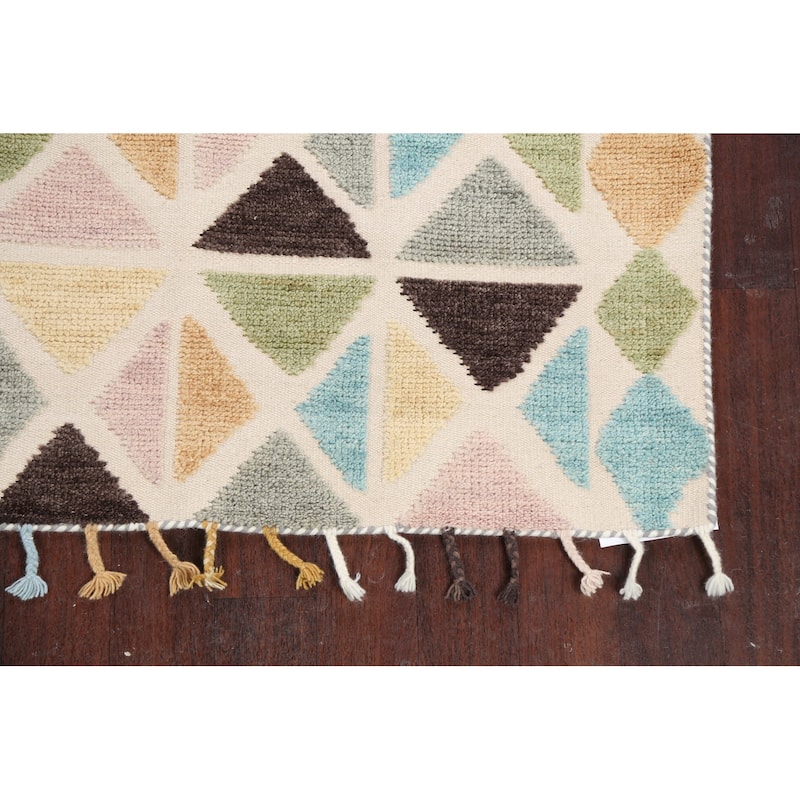 Contemporary Moroccan Oriental Area Rug Wool Handmade Carpet - 4'7" x 6'6"