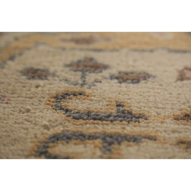 Earth Tone Oushak Oriental Runner Rug Handmade Beige Wool Carpet - 2'7" x 8'1"