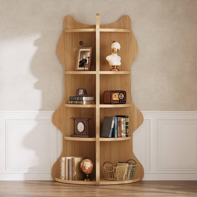 5-Tier Corner Shelf, Unique Bookcase Bookshelf for Living Room, Home Office - 2-Piece