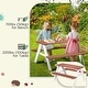 preview thumbnail 7 of 5, 35 in. Brown Rectangle Wood Kids Picnic Table Seats 4 People，Kids Patio Furniture Outdoor Toys，Aged 3-8 Years Old - N/A