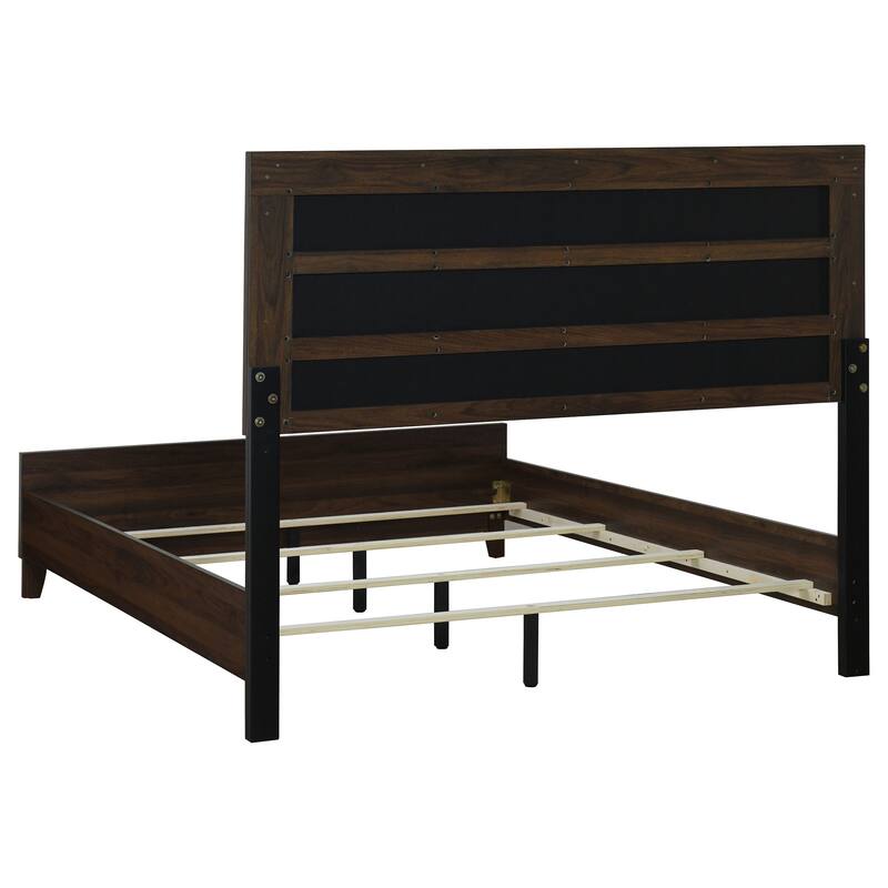 Welsley Upholstered Bed Walnut
