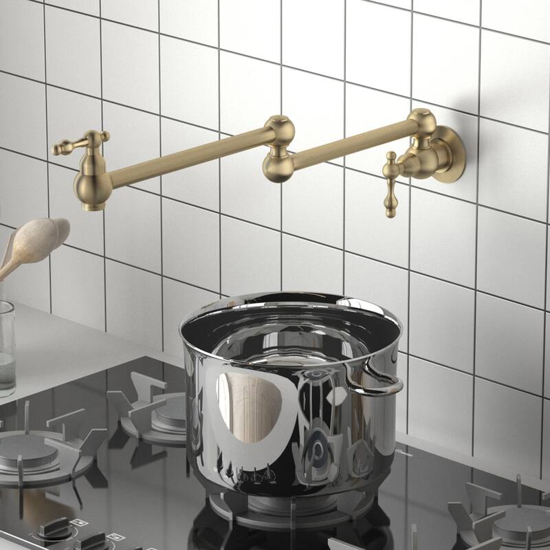 Clihome Traditional Wall Mounted Kitchen Pot Filler Faucet