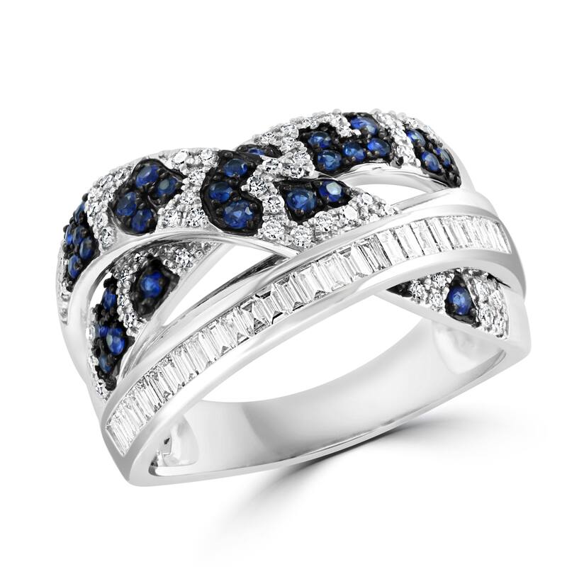 EFFY 14K Gold Diamond Natural Sapphire Ring