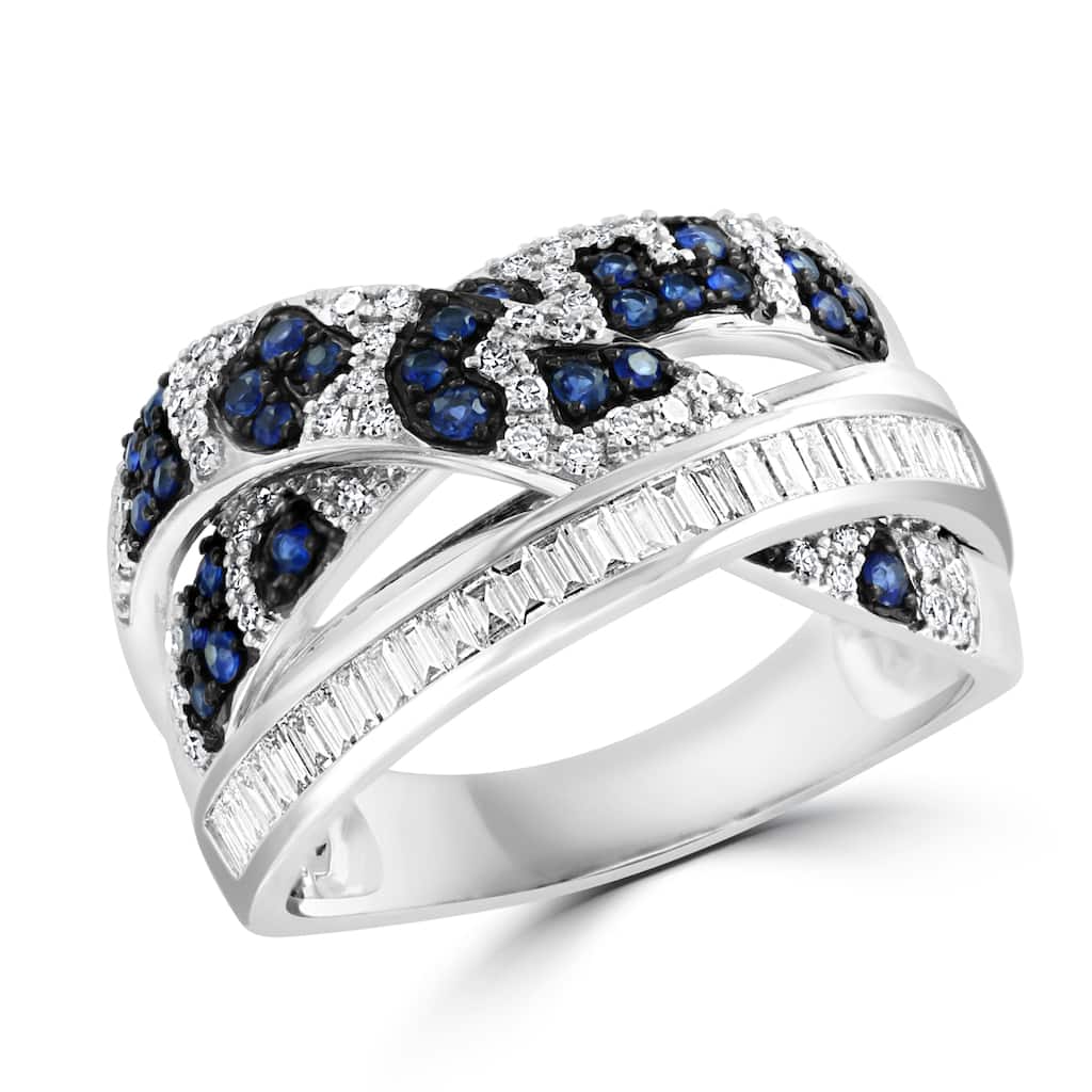 EFFY 14K Gold Diamond Natural Sapphire Ring