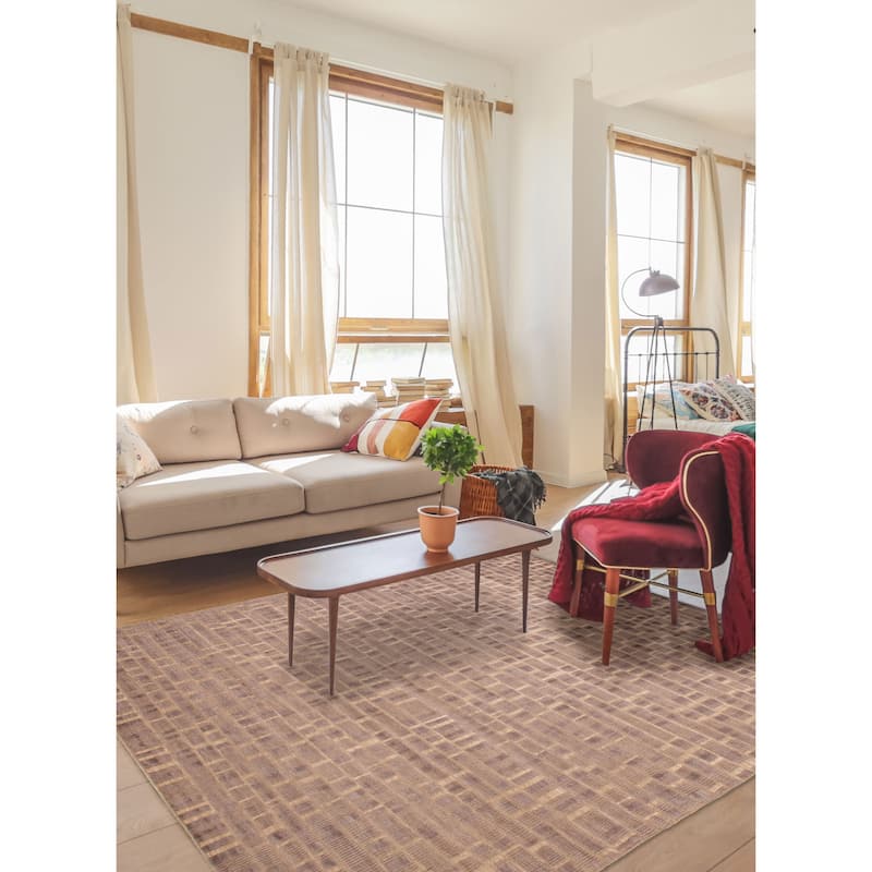 ECARPETGALLERY Hand-knotted Tangier Taupe Wool Rug - 7'10 x 10'0