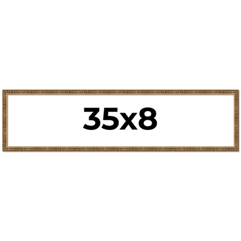 35x8 Frame Gold Solid Wood Picture Frame - Complete Modern Photo Frame