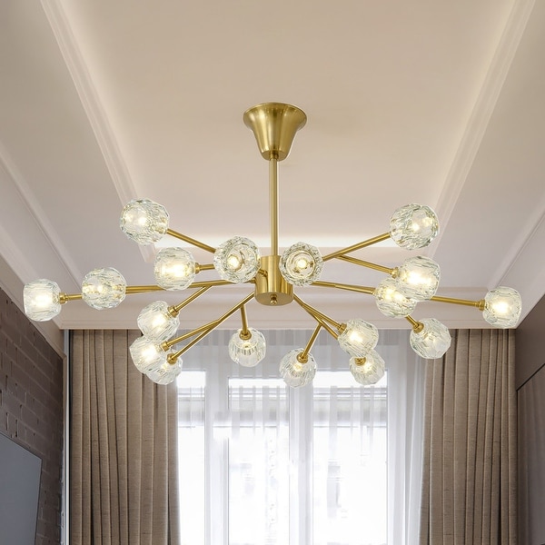Modern Large Bubble Sputnik Chandelier in Gold for Dining Room