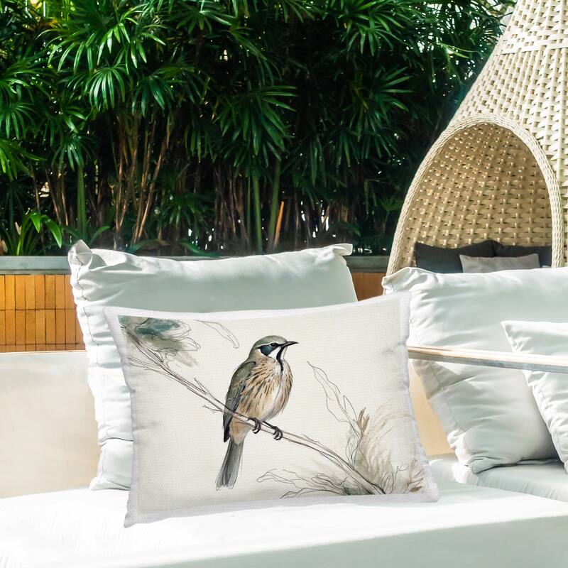 Stupell Illustrated Wildlife Bird Printed Outdoor Throw Pillow Design by LSR Creative Studio