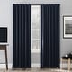 preview thumbnail 23 of 88, Sun Zero Evelina Faux Dupioni Silk Blackout Curtain Panel, Single Panel 50 x 108 - Navy