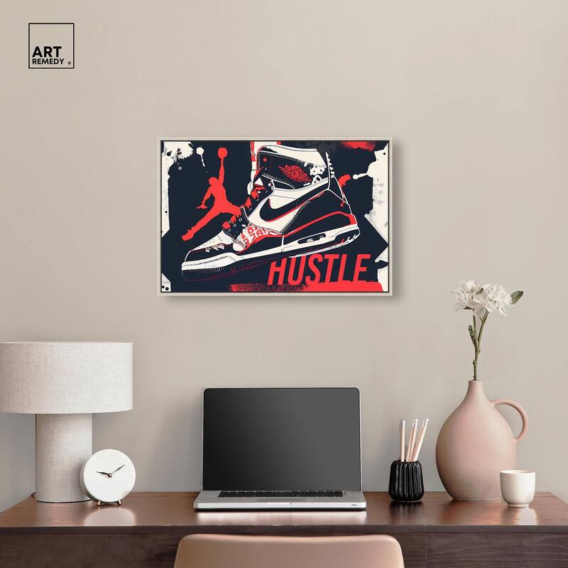 Navy Red Hustle Sneaker Canvas by Art Remedy