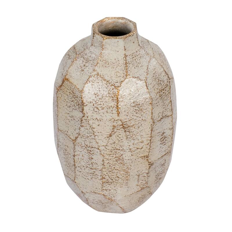 Takko Handmade Ceramic Vase - Slate Brown W/White