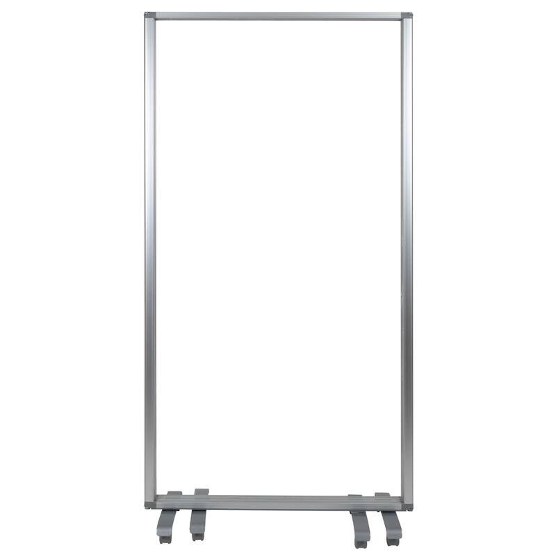 Transparent Acrylic Mobile Partition with Lockable Casters (3 Sections Included)