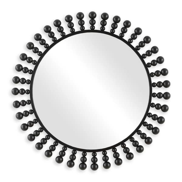 slide 2 of 5, Uttermost 08237 Aziel 44" Sunburst Flat Metal Framed Accent Mirror Satin Black