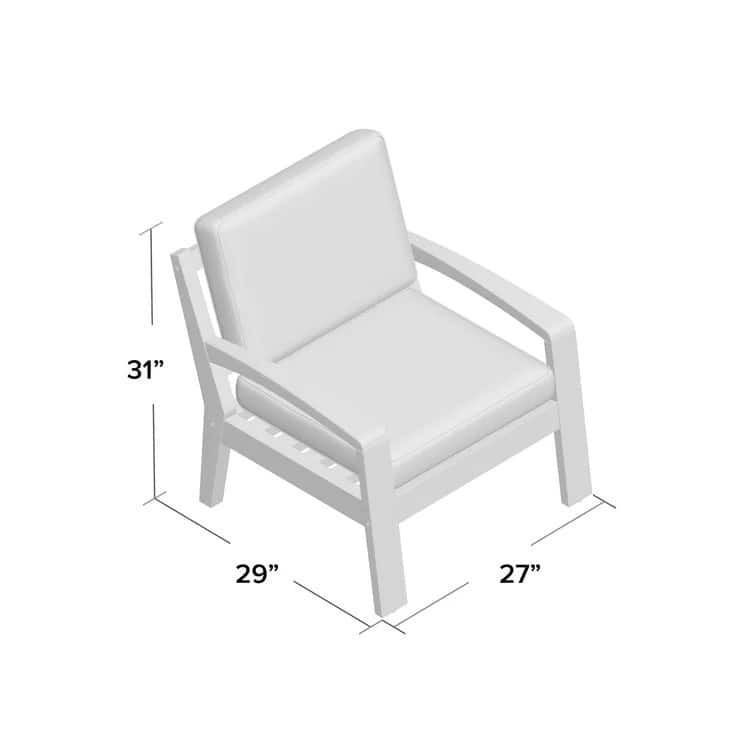 Roomfitters Grenada Solid Acacia Wood Outdoor Club Chair with Cushions