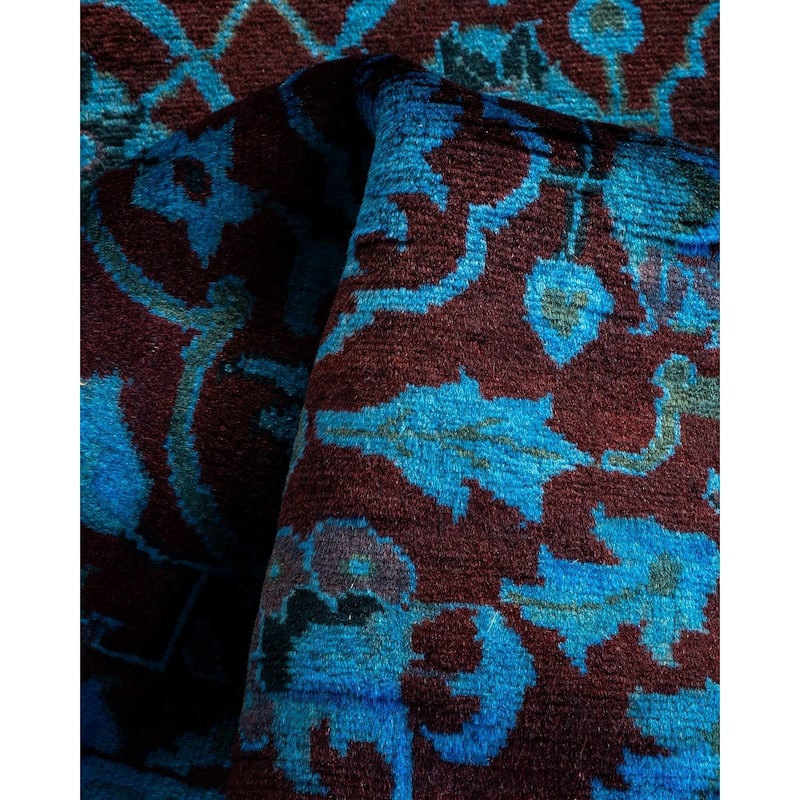 Overton Hand Knotted Wool Vintage Inspired Modern Contemporary Overdyed Red Area Rug - 3' 1" x 5' 2"