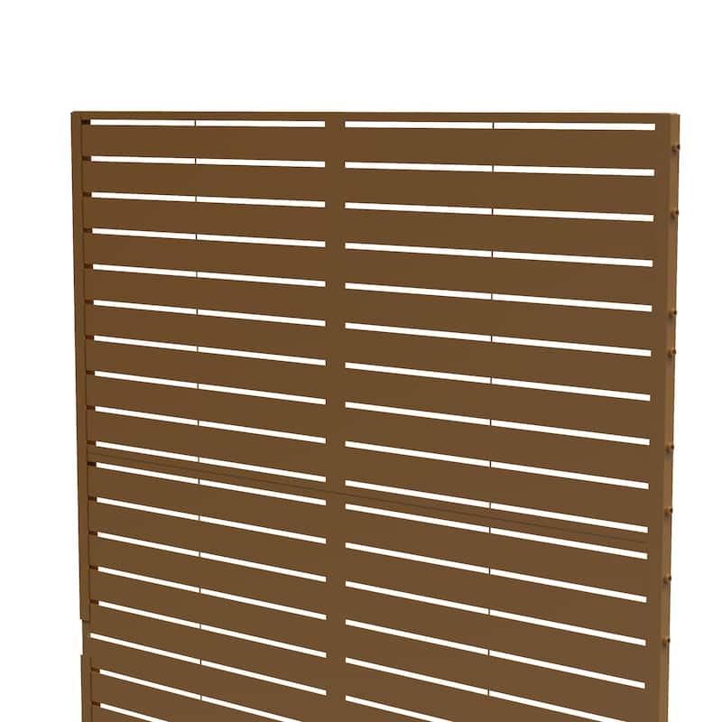 Outdoor 76''H Metal Privacy Screen Panel Free Standing