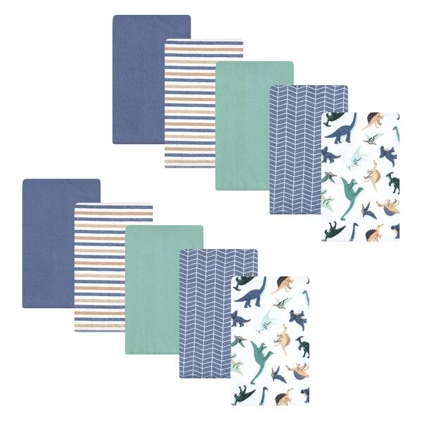 slide 1 of 1, Hudson Baby Boys Cotton Flannel Burp Cloths 10-Pack, Dino Friends, One Size - Dino Friends 10 Pack - One Size One Size - Dino Friends 10 Pack