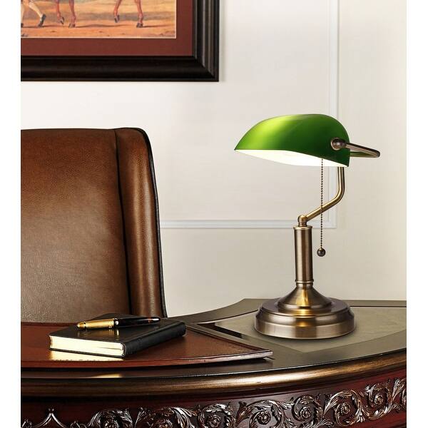 Shop Traditional Antique Style Banker Lamp Vintage Green Oil