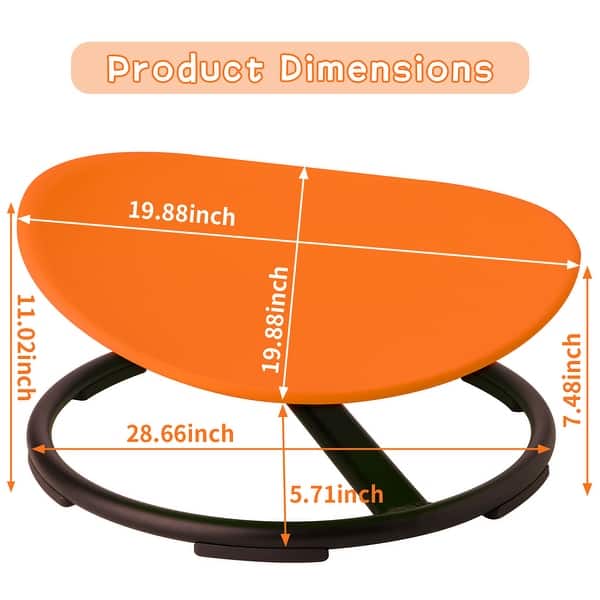 dimension image slide 2 of 4, YUKOOL Round Spinning Swivel Chair - Boost Balance and Coordination in Kids