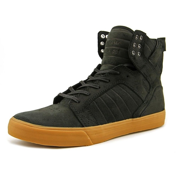 Supra Skytop Men Round Toe Leather Black Skate Shoe