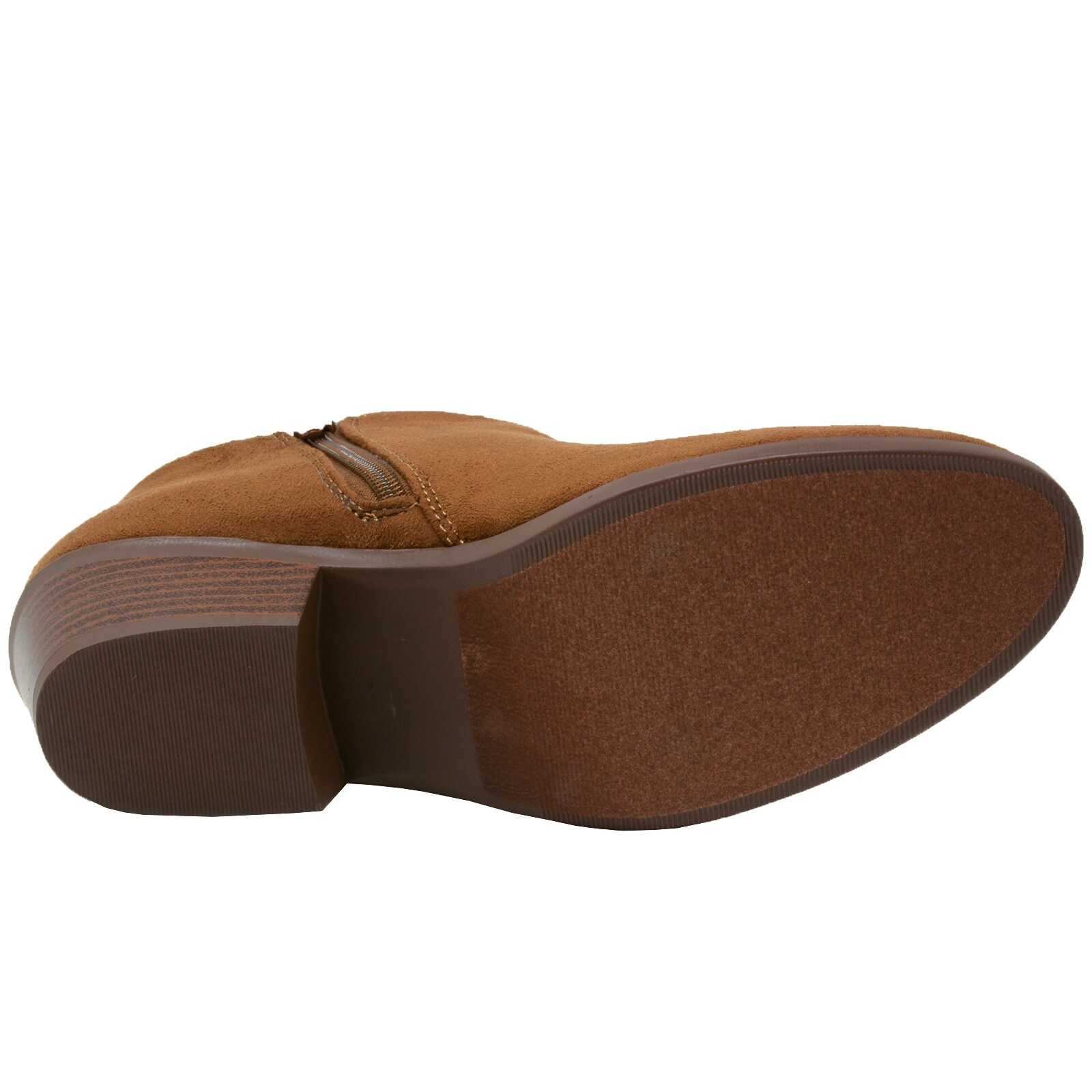 cognac block heel booties