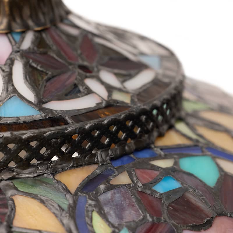 Parisian River of Goods Multi-Color Stained Glass Shade 59-Inch Floor Lamp - 17.5" x 12" x 59"
