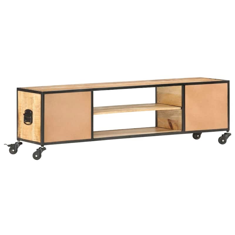 vidaXL TV Stand 51.2"x11.8"x15.4" Solid Wood Mango