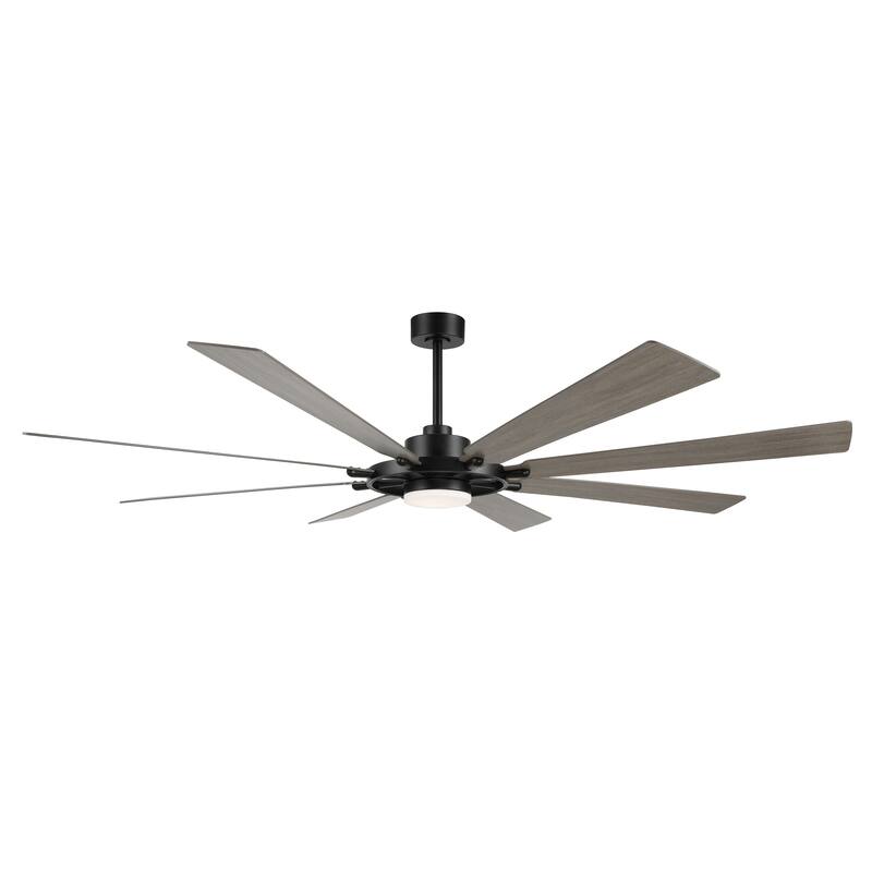 WINGBO 60-inch/72-inch 8-Blades Indoor DC Motor Ceiling Fan With LED Light and Remote Control