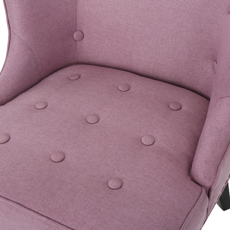 Modern 28" Accent Chair with Button Tufted Waffle Stitching and Nailheads