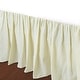 preview thumbnail 4 of 5, Cozy Line Golden Farmhouse Ticking Cotton Bed Skirt Cream Striped Ruffled Dust Ruffle, Tailored 16" Drop