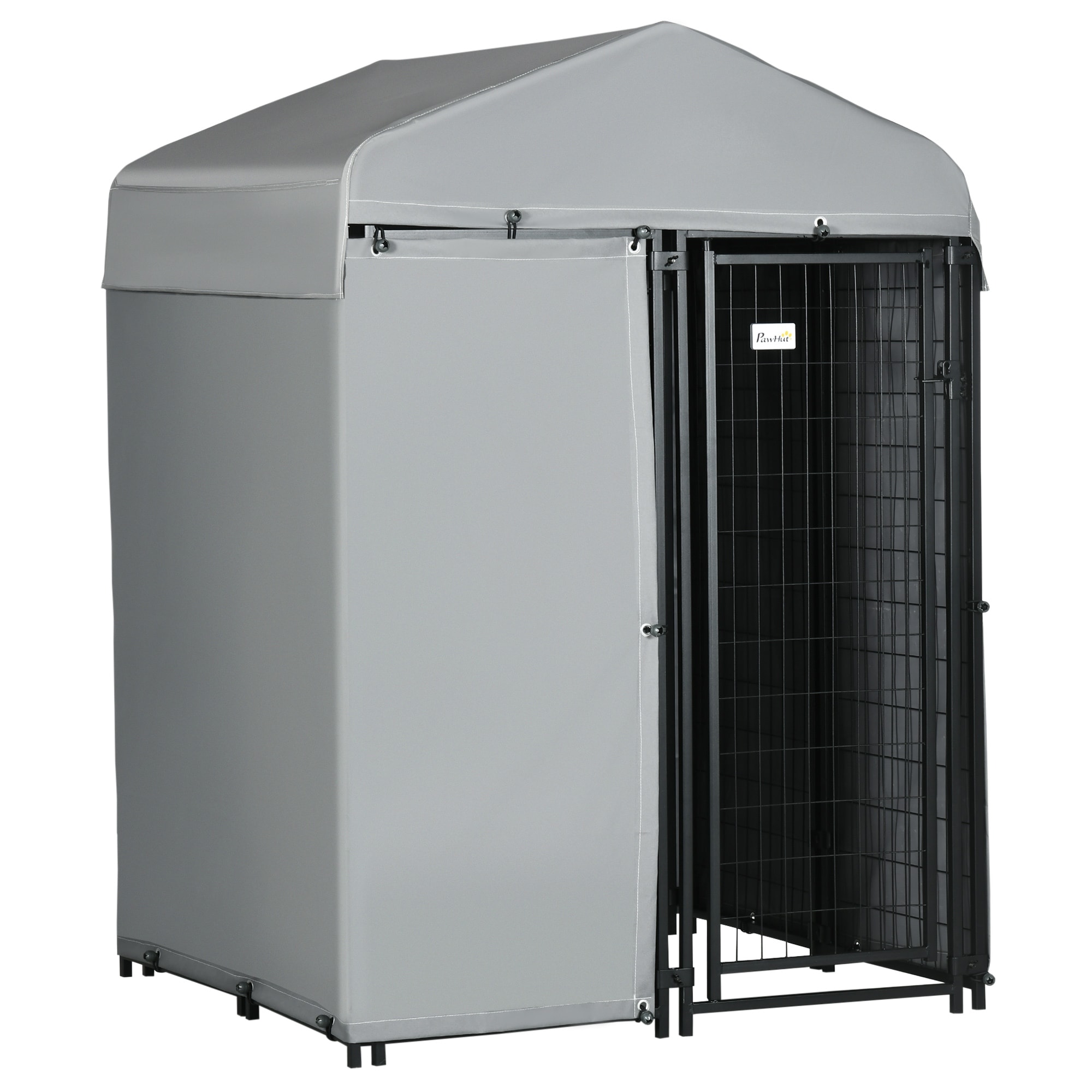 PawHut 4' x 4' x 6' Outdoor Dog Kennel with Waterproof Canopy, Removable Windproof Walls, Dog Run