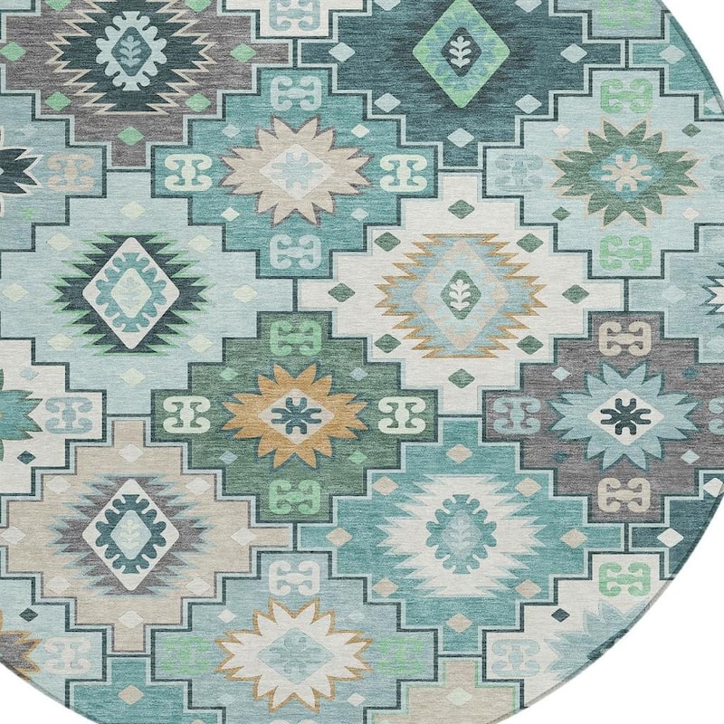HomeRoots Southwestern Transitional Rectangle Outdoor Rug