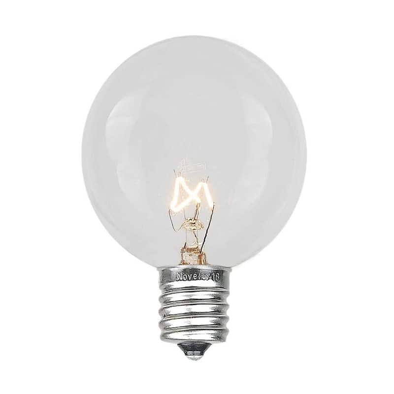 25 Foot G40 Outdoor Globe Patio String Lights - Set of 25 G40 Clear Bulbs (Bulbs Only)