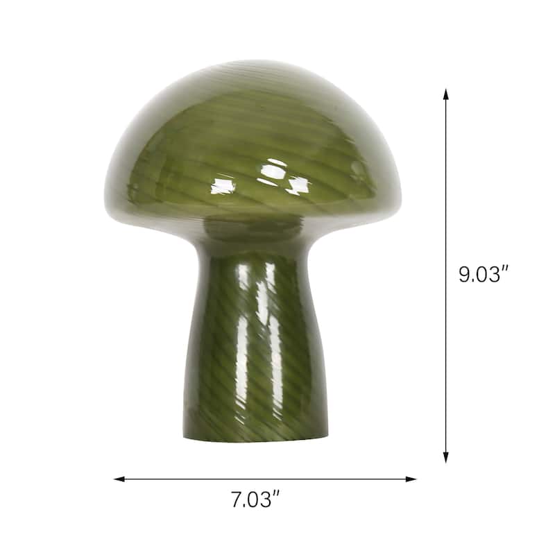 Modern Glass Mushroom Novelty Table Lamp with Stripes