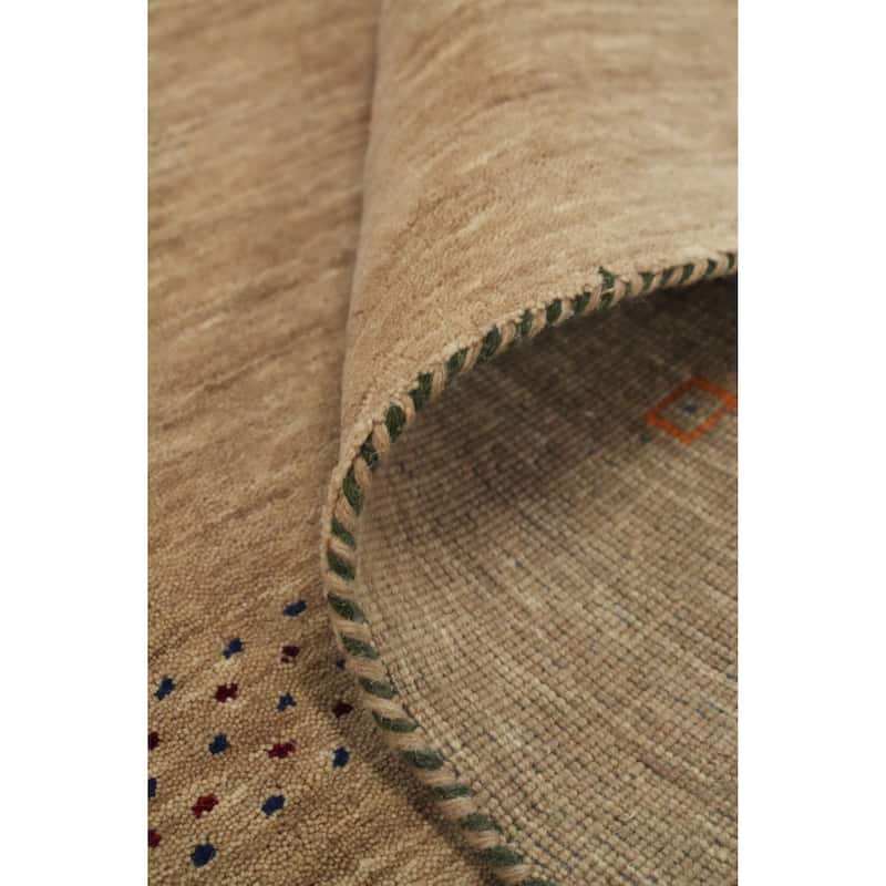 Hand Knotted Oriental 100% Wool Carpet Tribal Animal Pictorial Brown Gabbeh Area Rug - 9' 6'' X 9' 10''