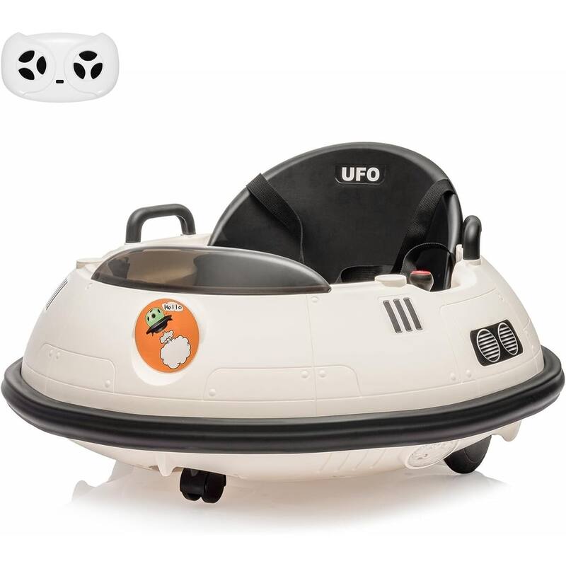 12V Kids Powered Ride-On Bumper Car with Remote Control - White