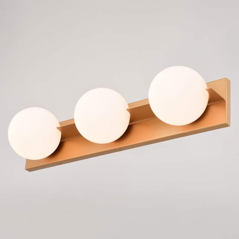 Parkview 3 Light LED Compatible Mid-Century Modern Bathroom Vanity Wall Fixture White Glass