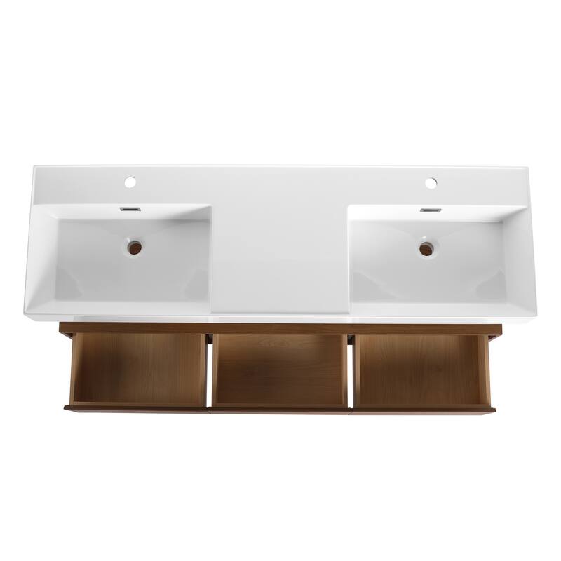 Malwee 30"/60" Floating Bathroom Vanity, Wall Mounted Bathroom Vanity with Single/Double Sink and Soft Close Drawers